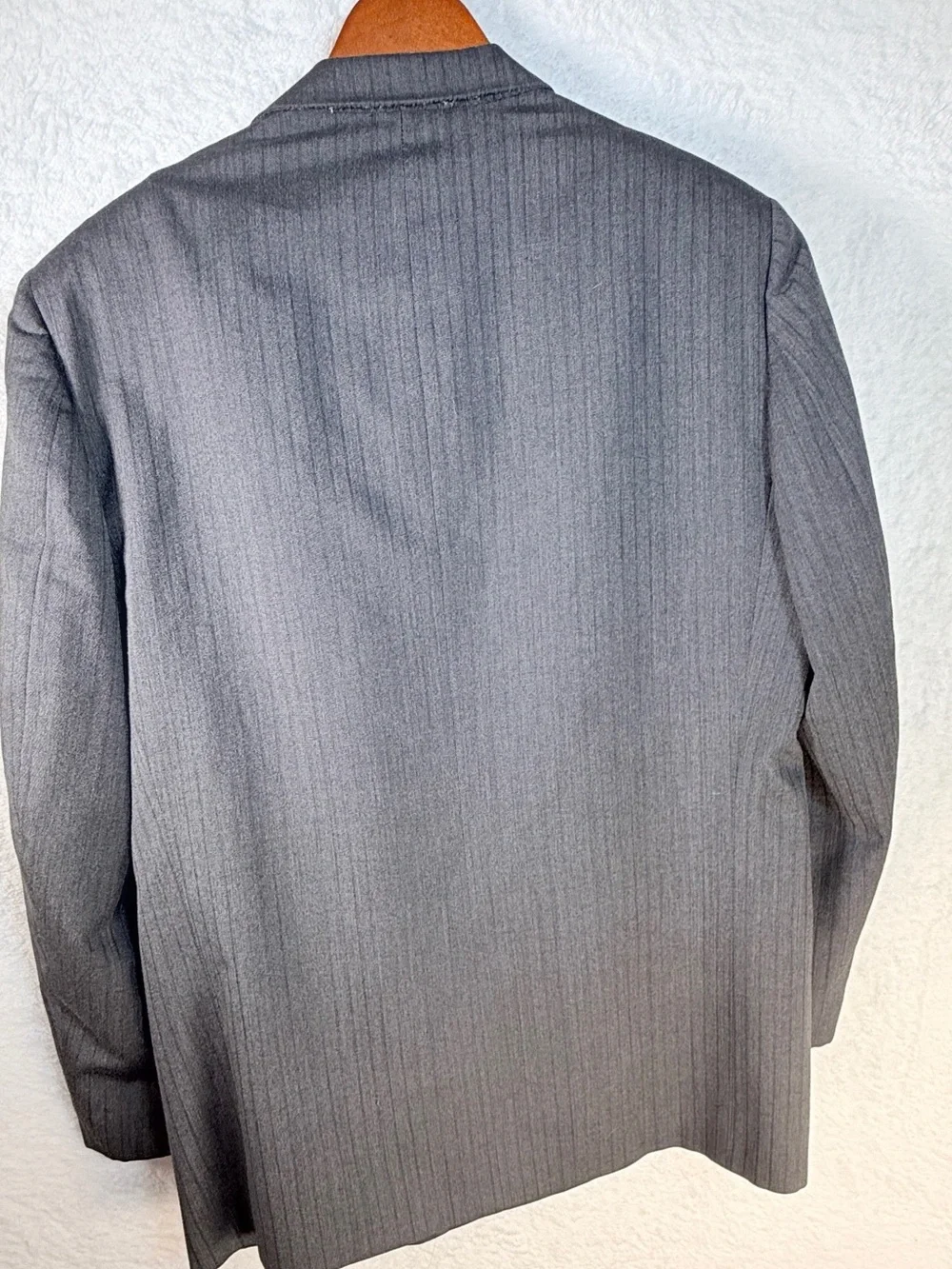 Yves Saint Laurent Vintage Men’s Gray Pinstripe Tuxedo Jacket Satin Lapel 40R